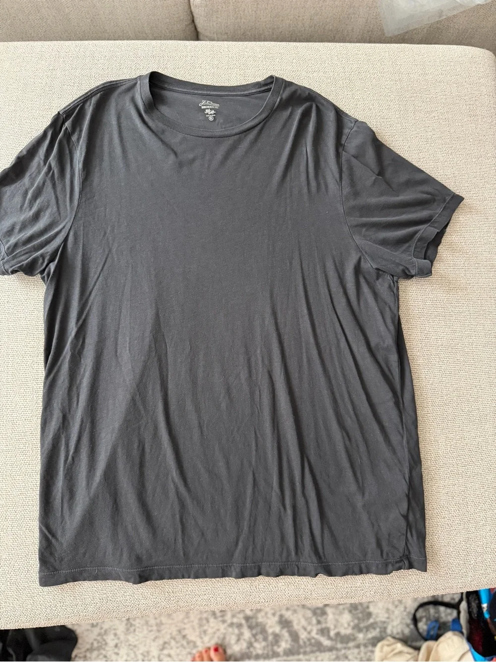 J. Crew Men's Charcoal Crew Neck Short Sleeve Tee
